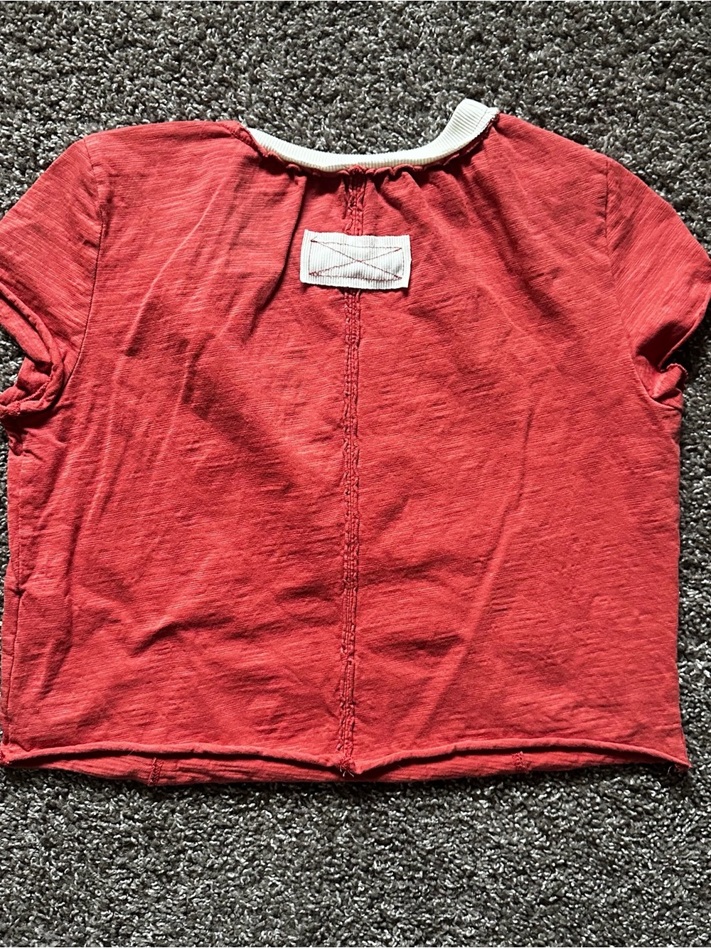 SHEIN Star Patch Cropped Baby Tee Ringer Top M - Picture 3 of 6